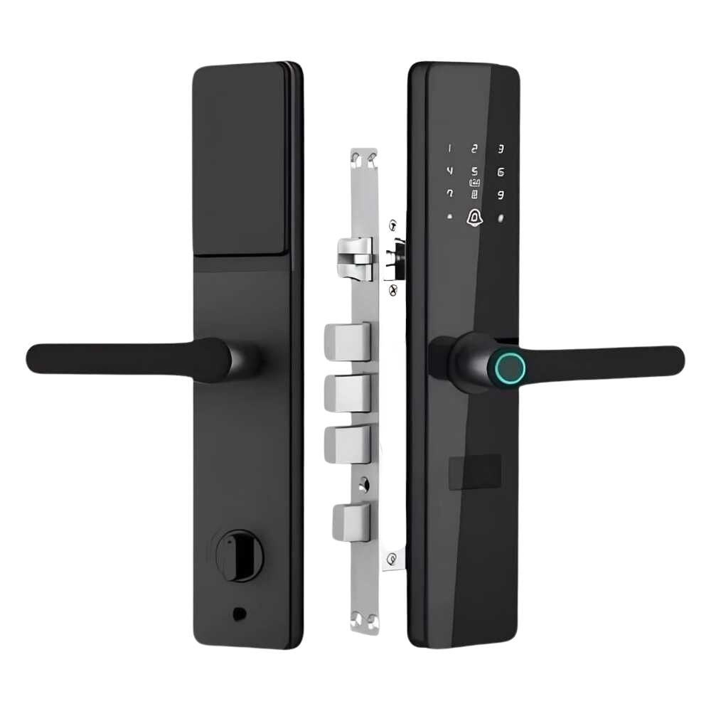 Imagen 1 del producto Cerradura inteligente digital Vlass Tech, 6 modos de apertura, 4 pestillos de seguridad, negro